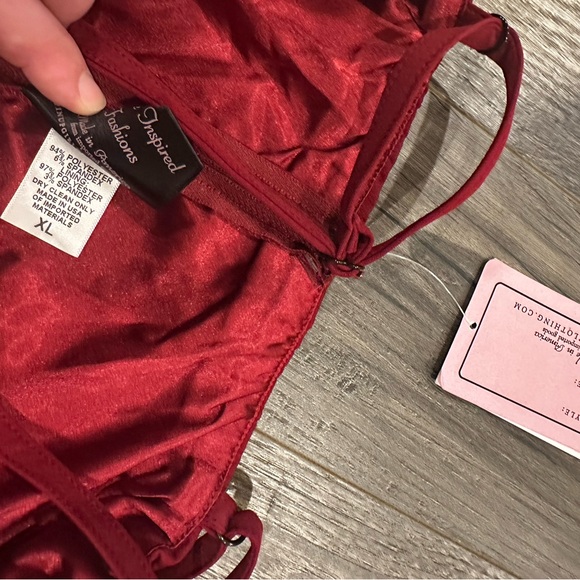 Bnwt size XL pinup girl clothing Holly swing burgundy - Picture 5 of 5